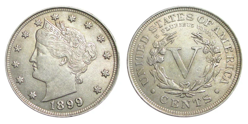 1899 Liberty Head Nickel obverse and reverse showing full coin design